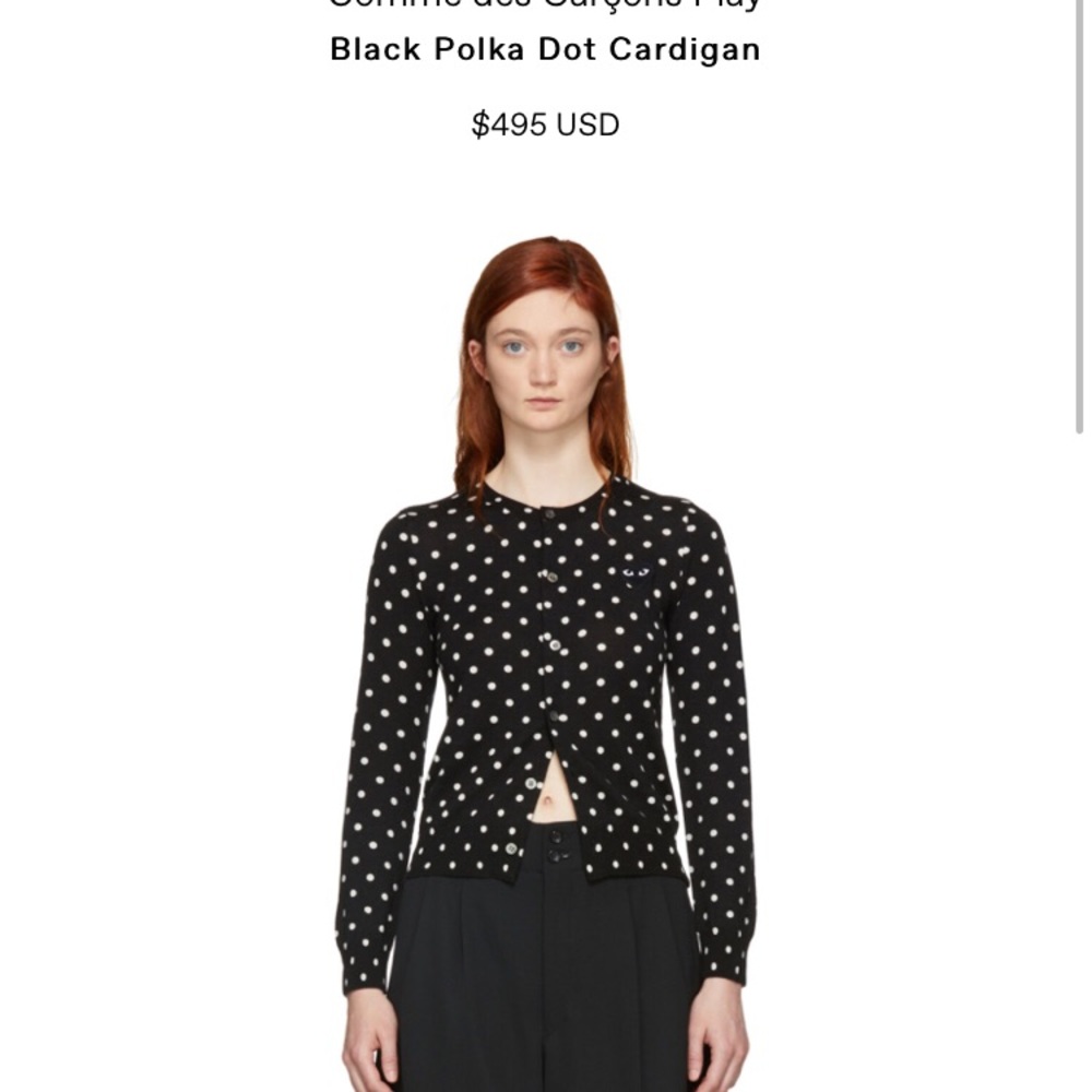 Commes des garçon polka dot cardigan black L PLAY